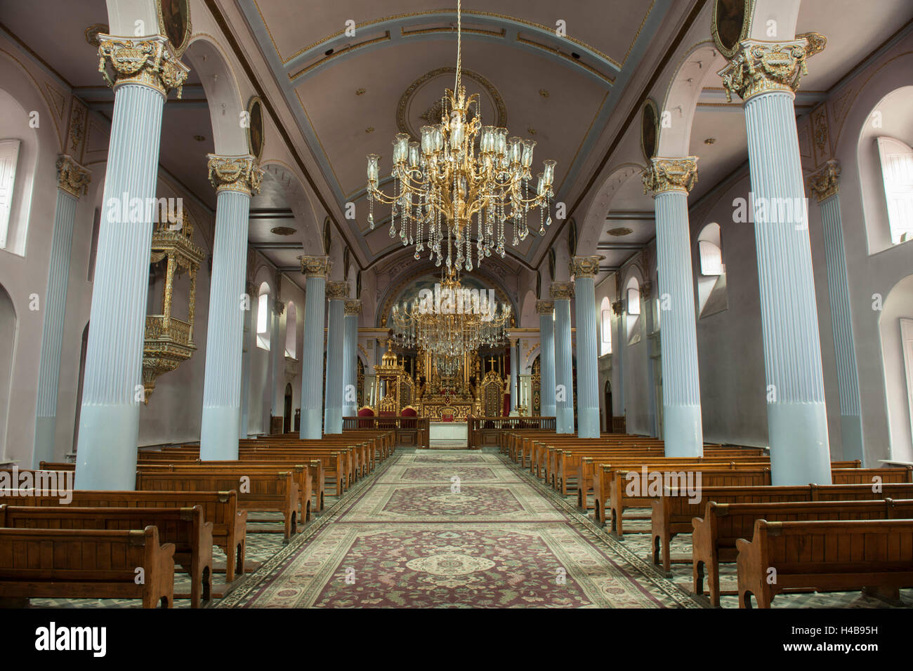 Istanbul, Kumkapi, Armenian patriarchy church, interior of the church Surp Vortvots Vorodman Stock Photo