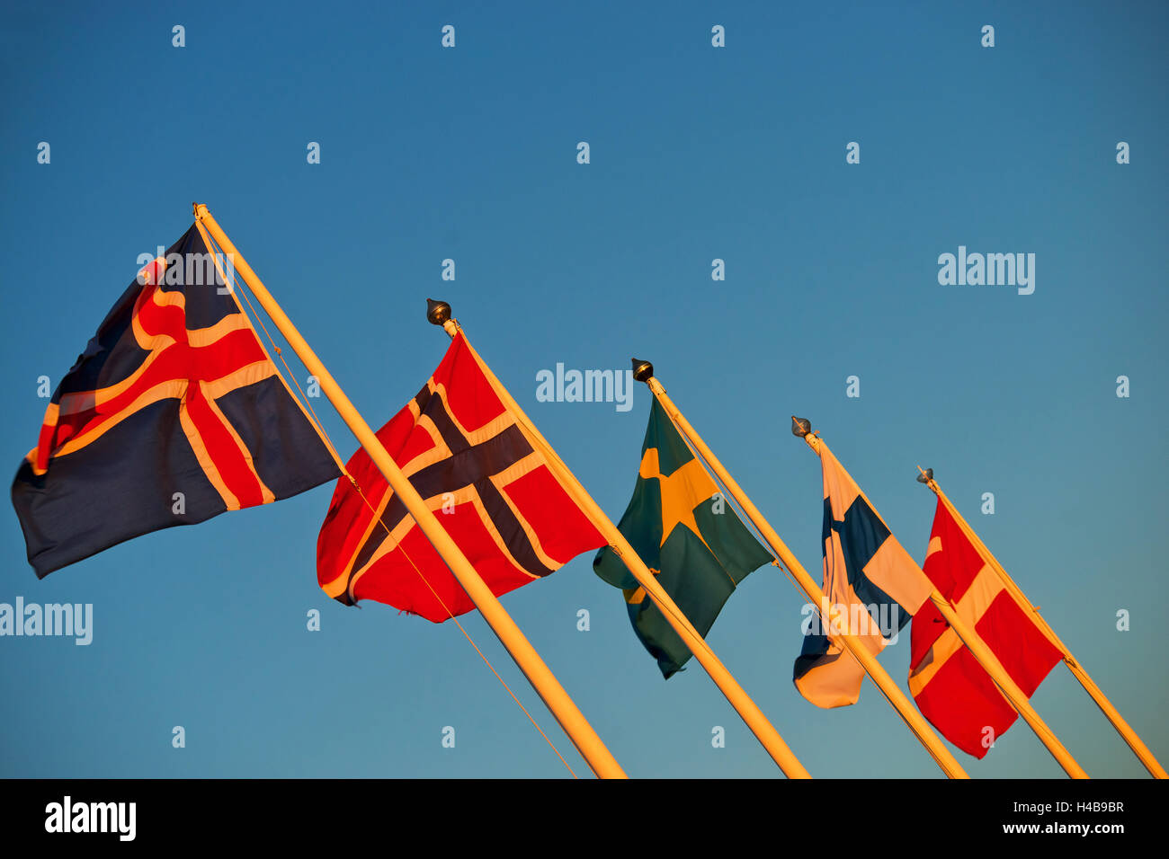 National flags of the Scandinavian countries Stock Photo Alamy