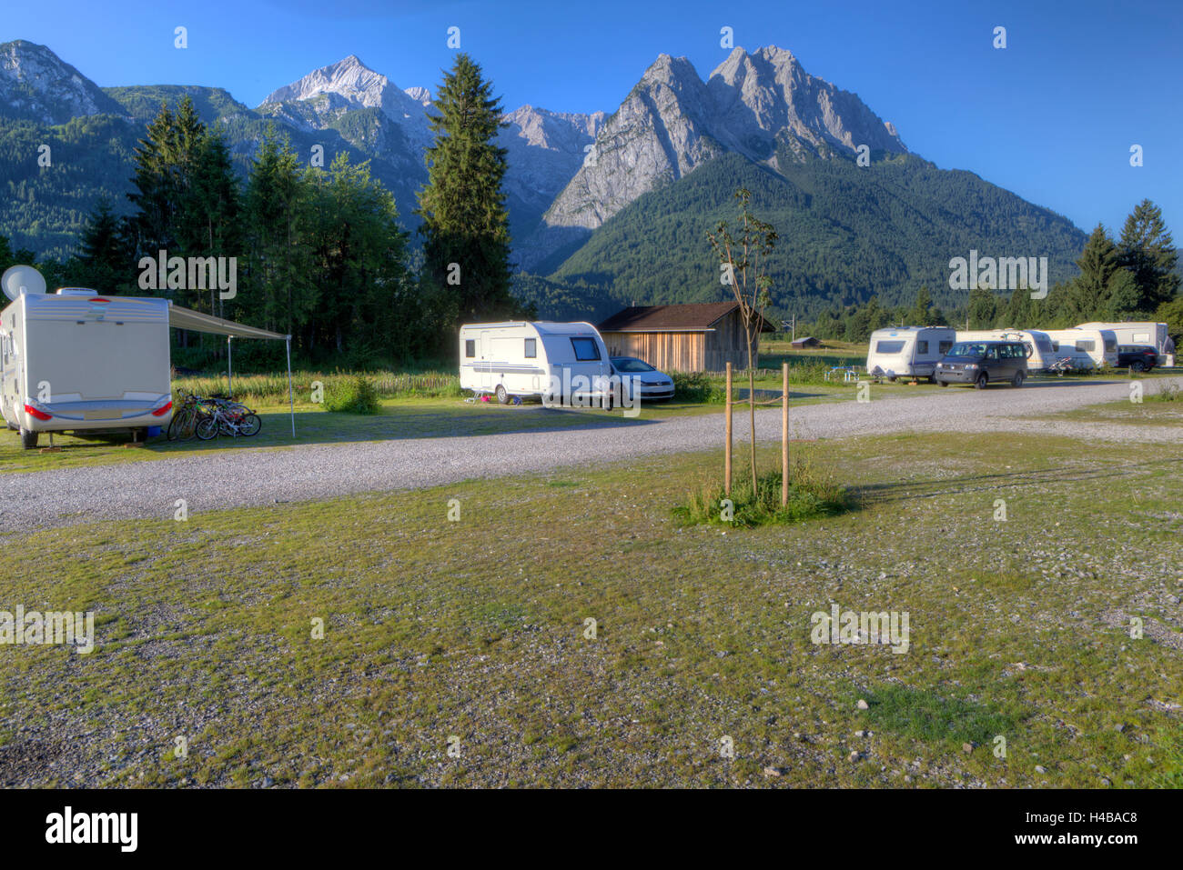 Camping Resort Zugspitze, Grainau, Bavaria, Germany Stock Photo - Alamy