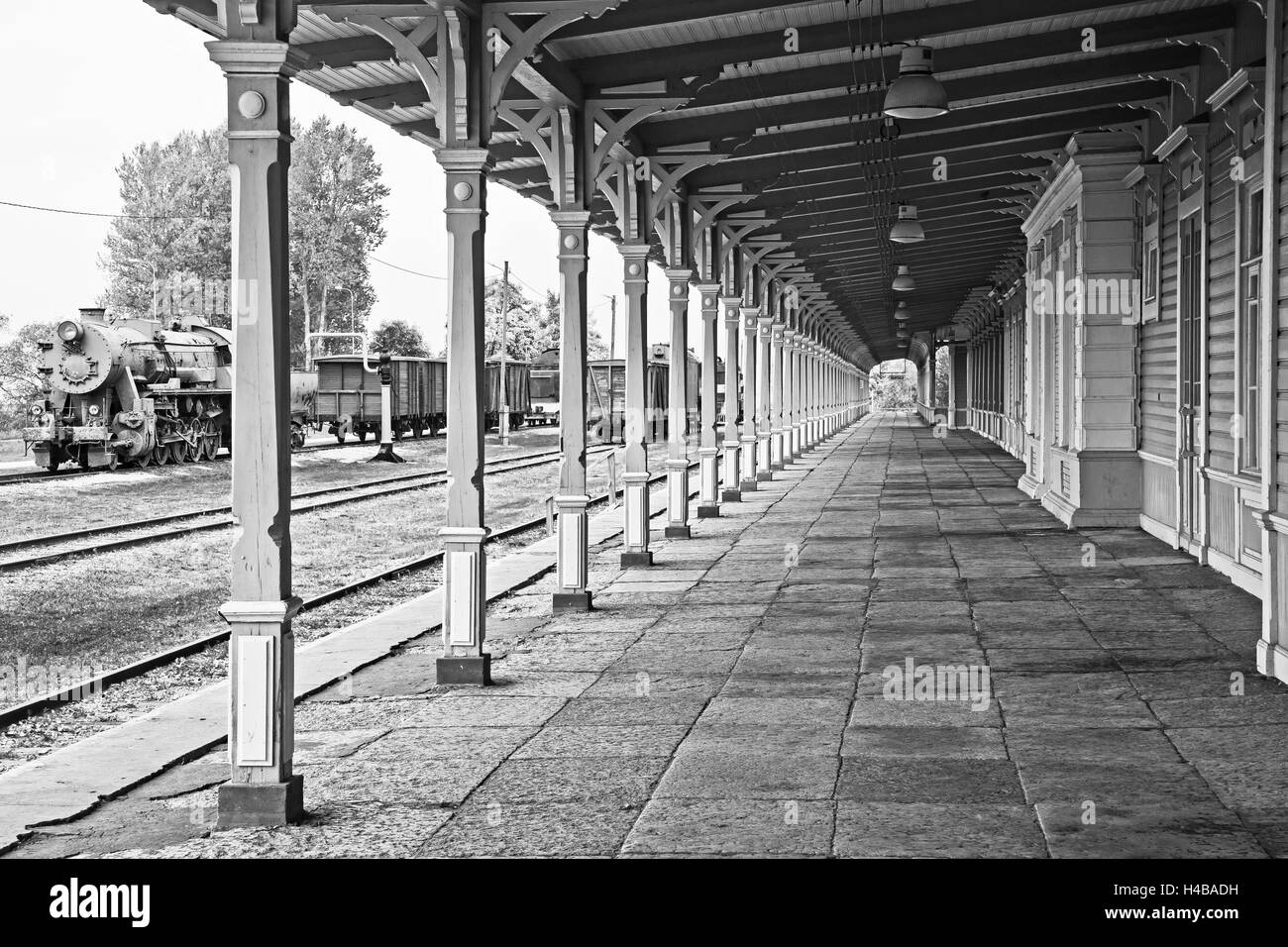 Railway station in Haapsalu, Estonia Stock Photo
