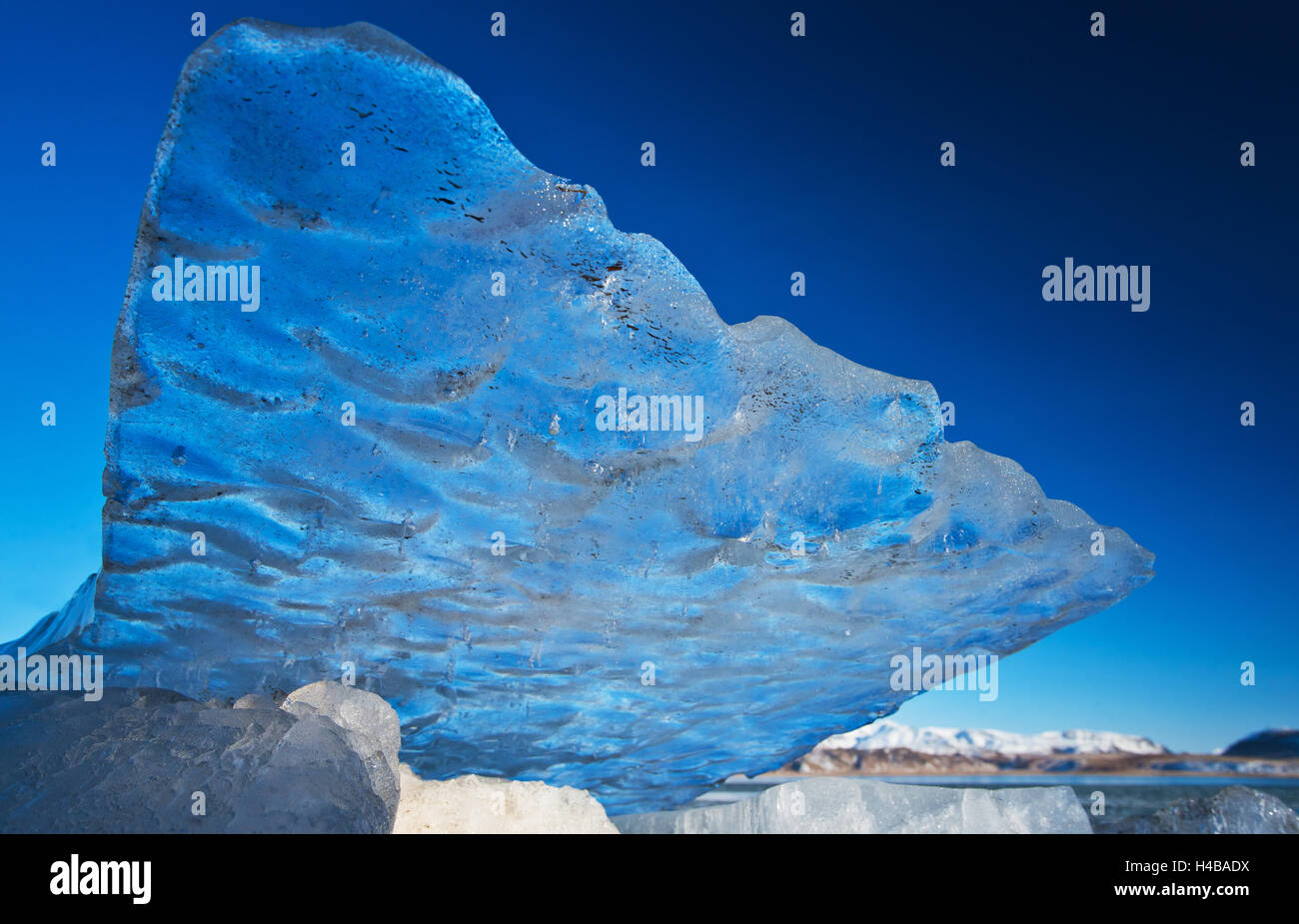 Ice formation at Cape Dyrholaey (door hole island), South Iceland Stock Photo