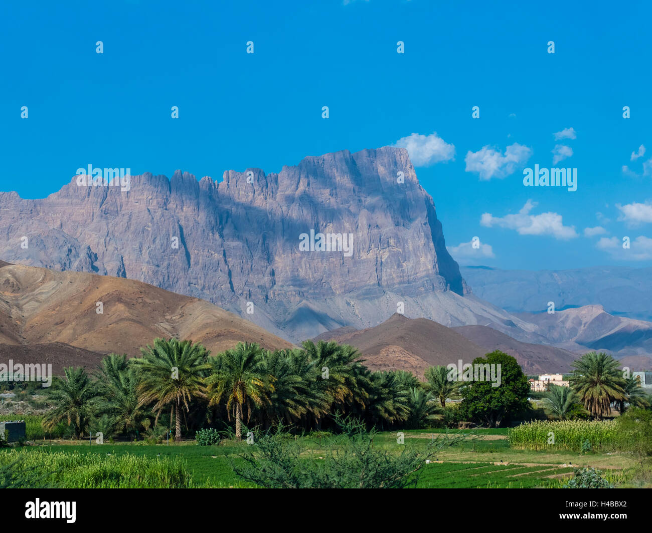 Mountain Chain Jabal Misht, Hajar al Gharbi Mountains, Al Dhahirah Region, Arabia, Middle East, Oman Stock Photo