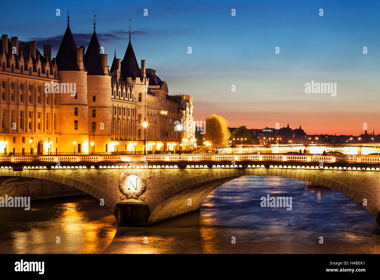 Paris by night, France Stock Photo