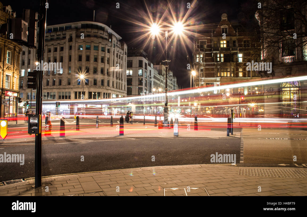 Great Britain, England, London, busses in the evening Stock Photo