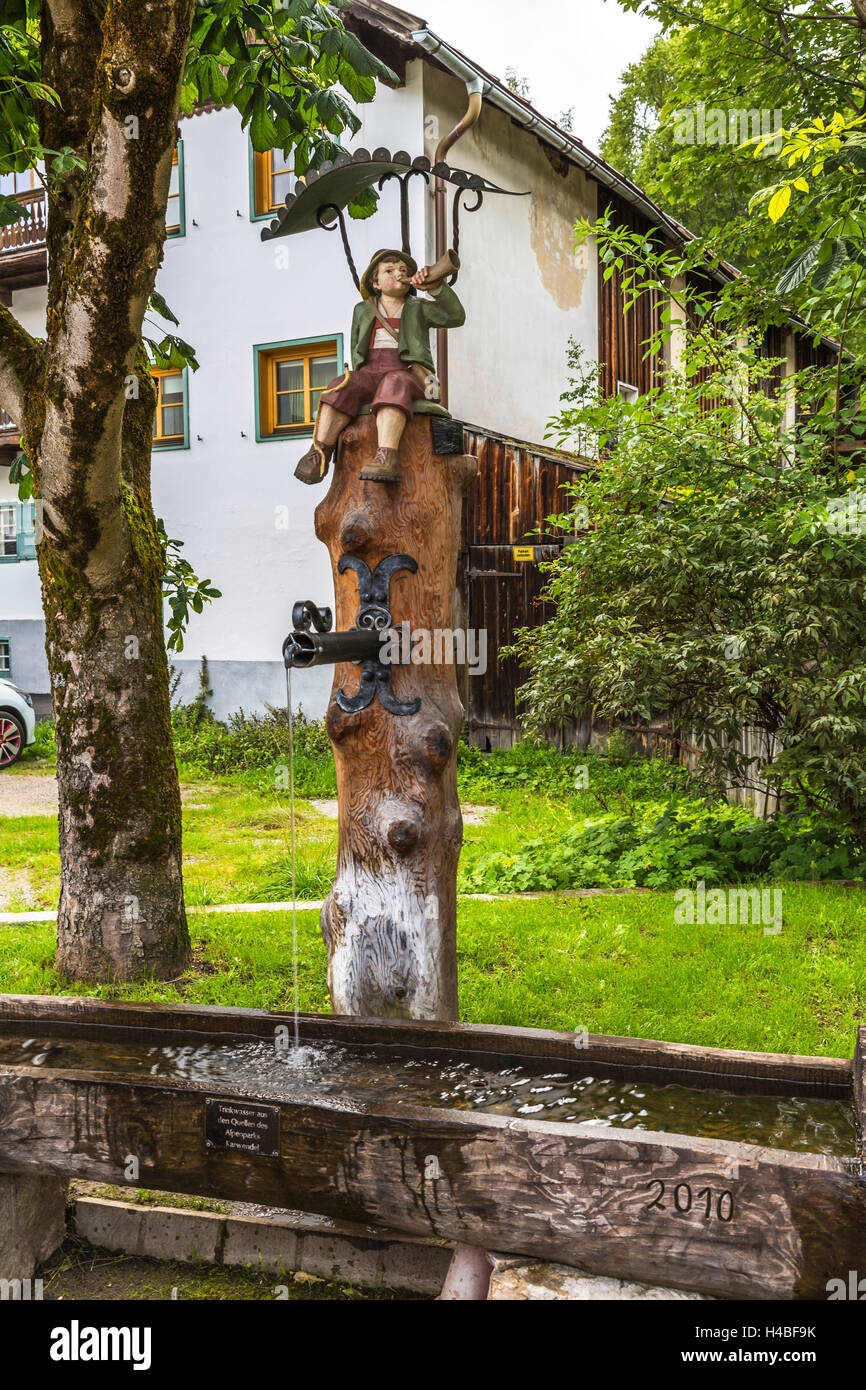 Wooden well, Seefeld in Tirol, Austria Stock Photo