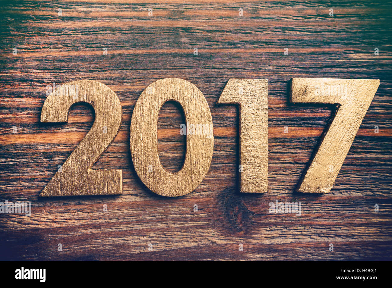 Wood numbers forming number 2017 hi-res stock photography and images - Alamy
