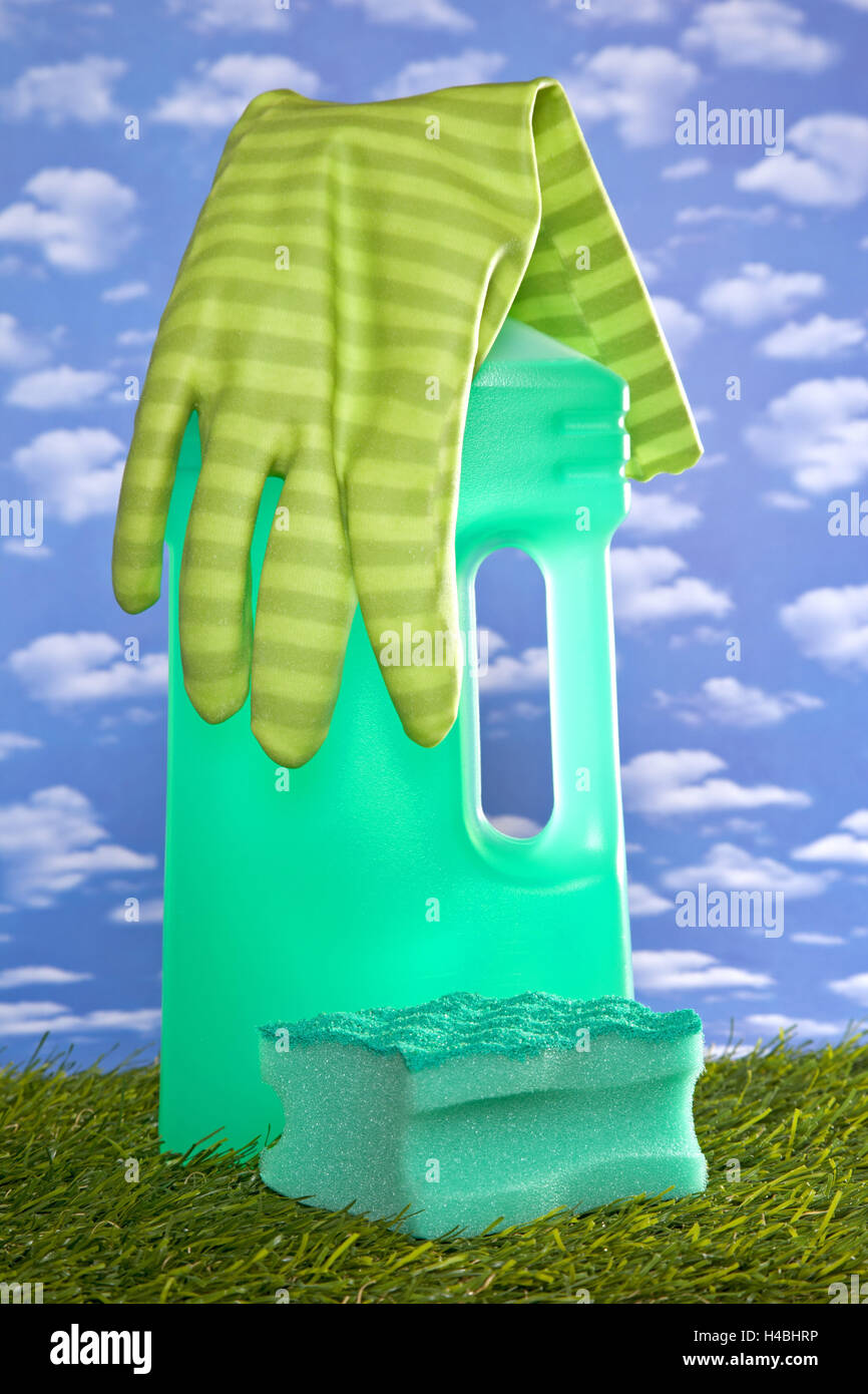 Cleaning, ecologically, elastic glove, fungus, cleaning material Stock