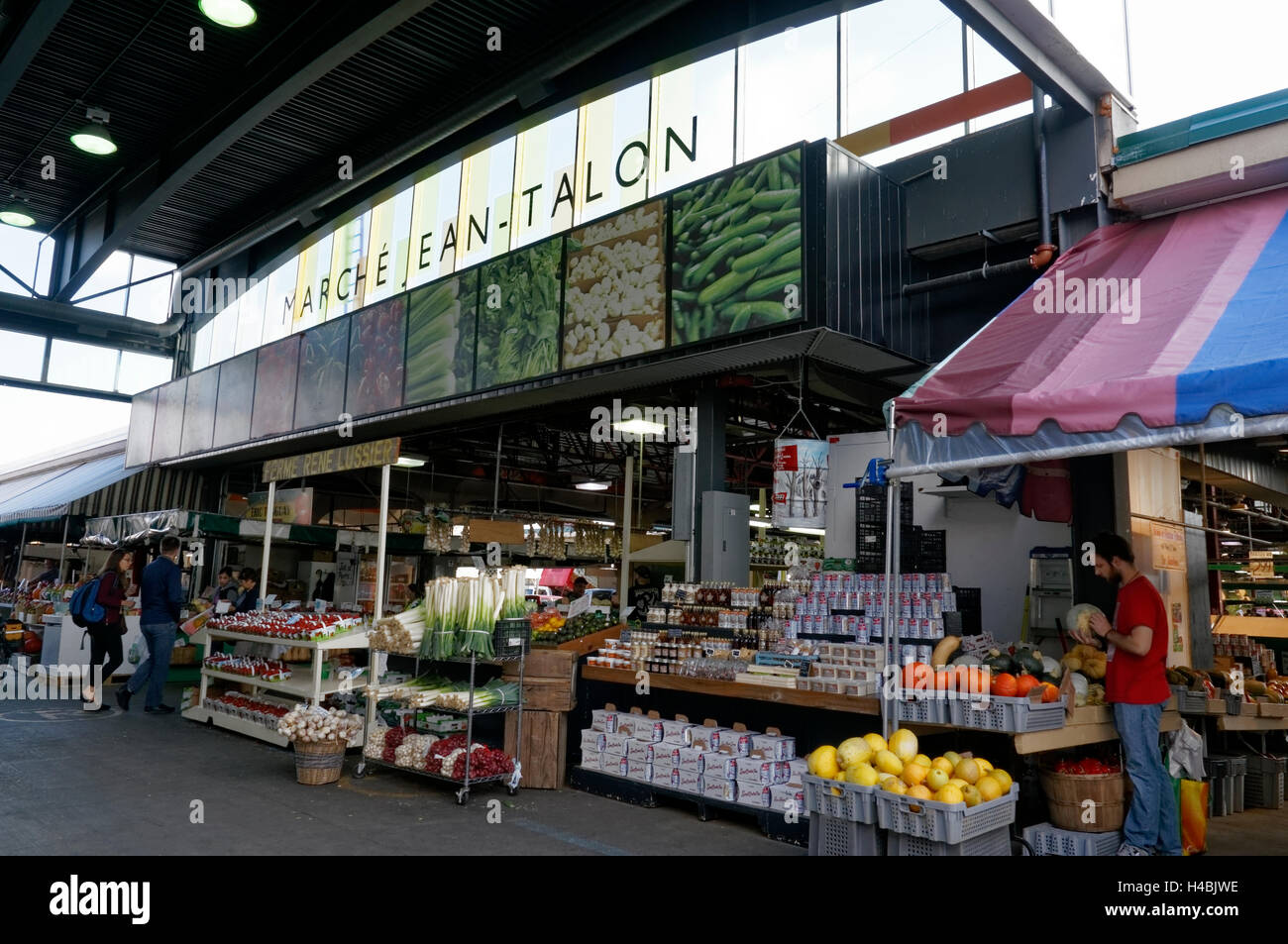 Interior of the Jean Talon Market, Montreal, Quebec, Canada Stock Photo