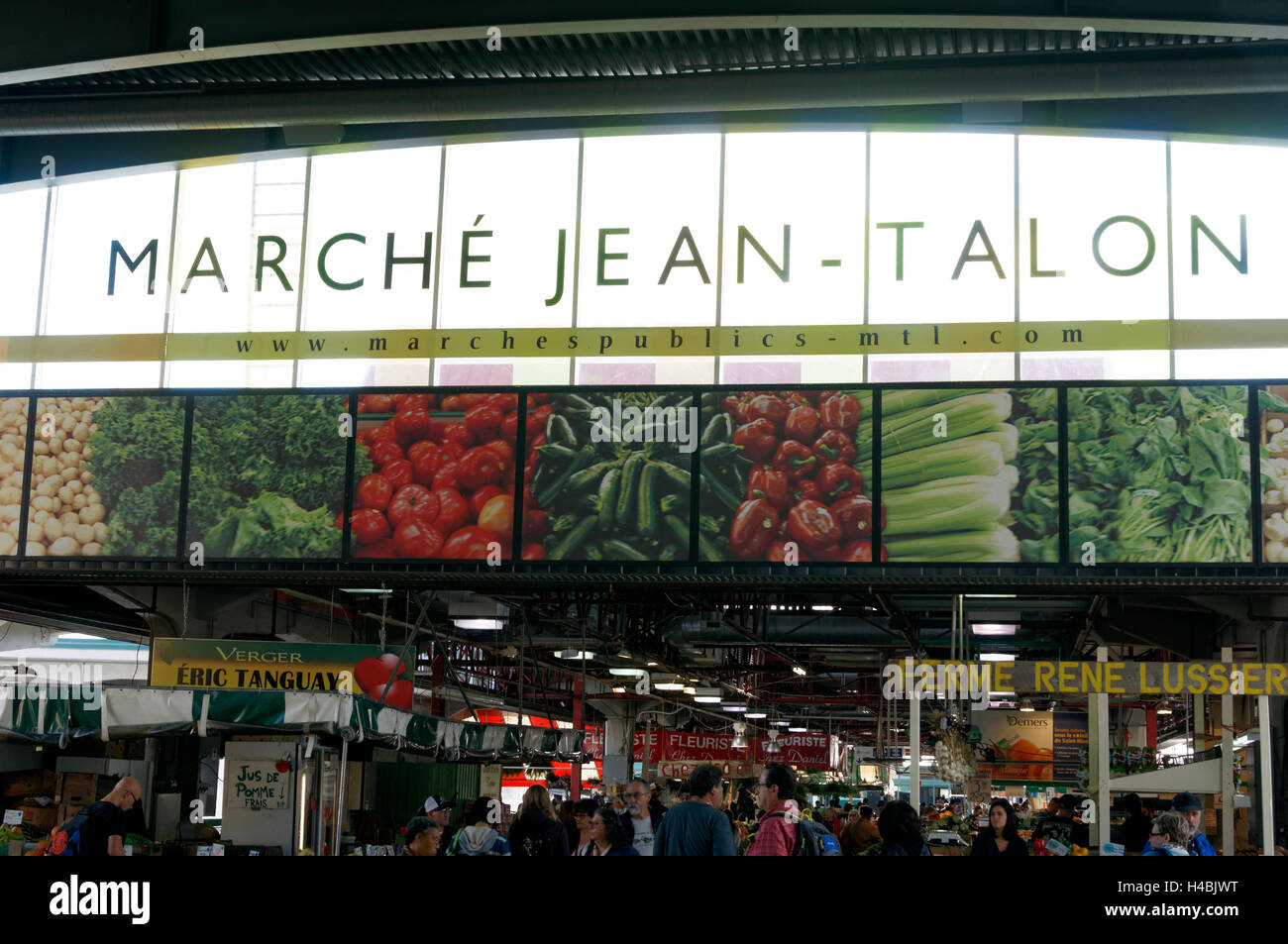 Interior of the Jean Talon Market, Montreal, Quebec, Canada Stock Photo