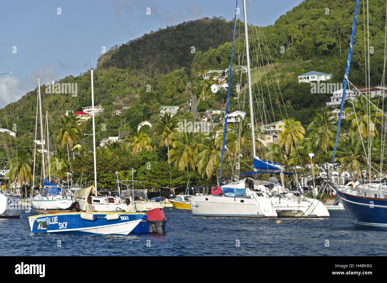 The Caribbean, the Grenadines, Bequia, Port Elizabeth, harbour, boats, Stock Photo