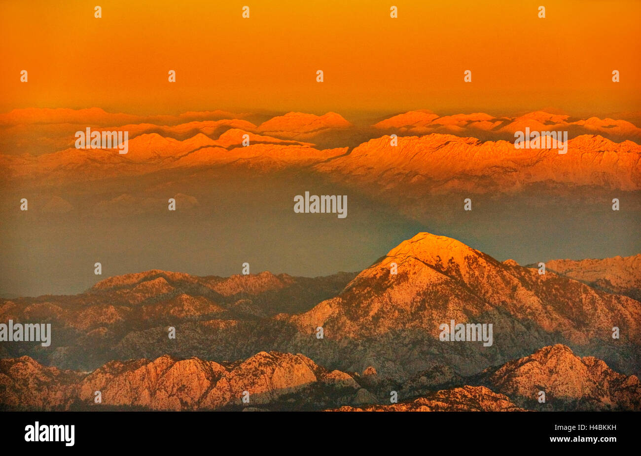 Asia, Turkey, Antalya, mountains, snowcapped peaks, dusk, Stock Photo