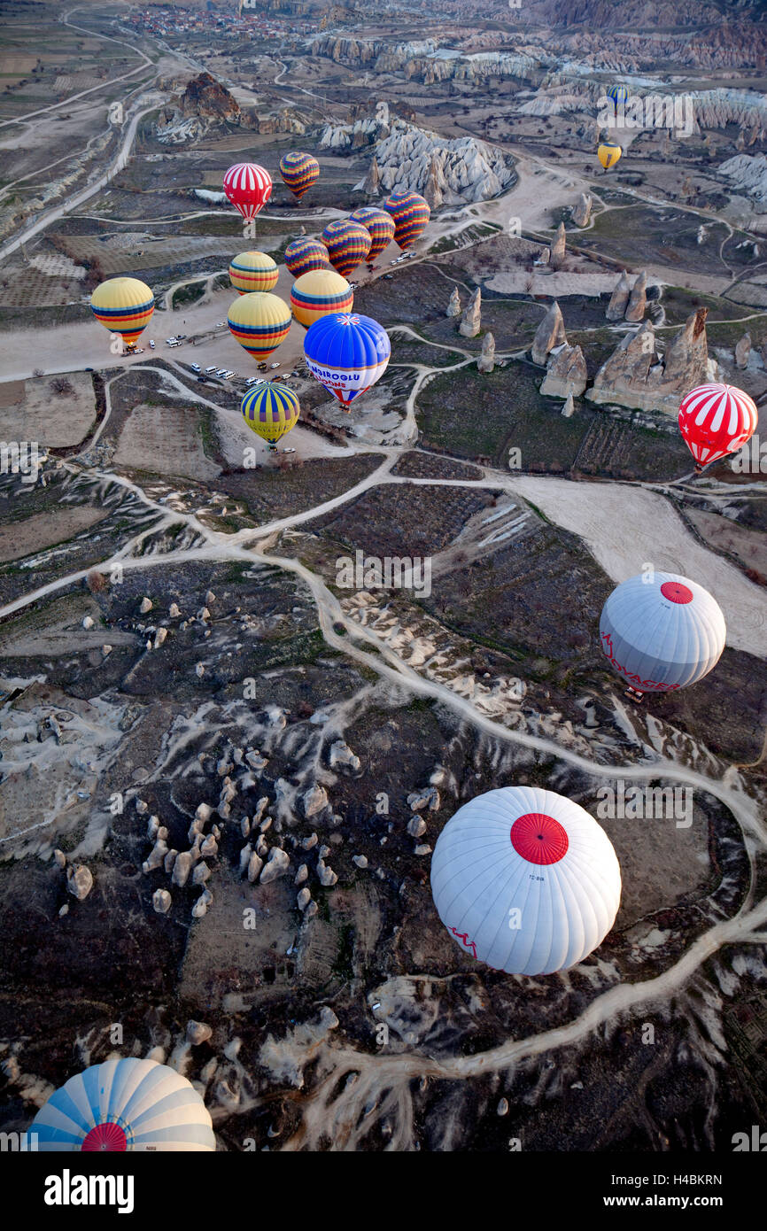Turkey, Anatolia, balloon ride, Cappadocia, Stock Photo