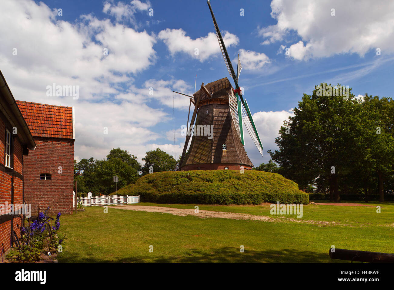 Germany, Lower Saxony, Emsland, town of Haren, Mühlenmuseum (mill museum), Mersmühle (mill), Stock Photo