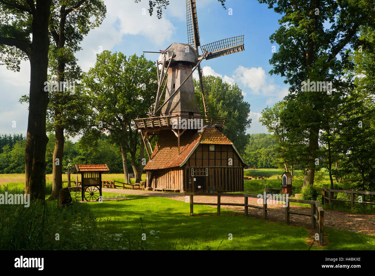 Germany, Lower Saxony, Emsland, Hüvener Mühle (Hüven Mill), Stock Photo