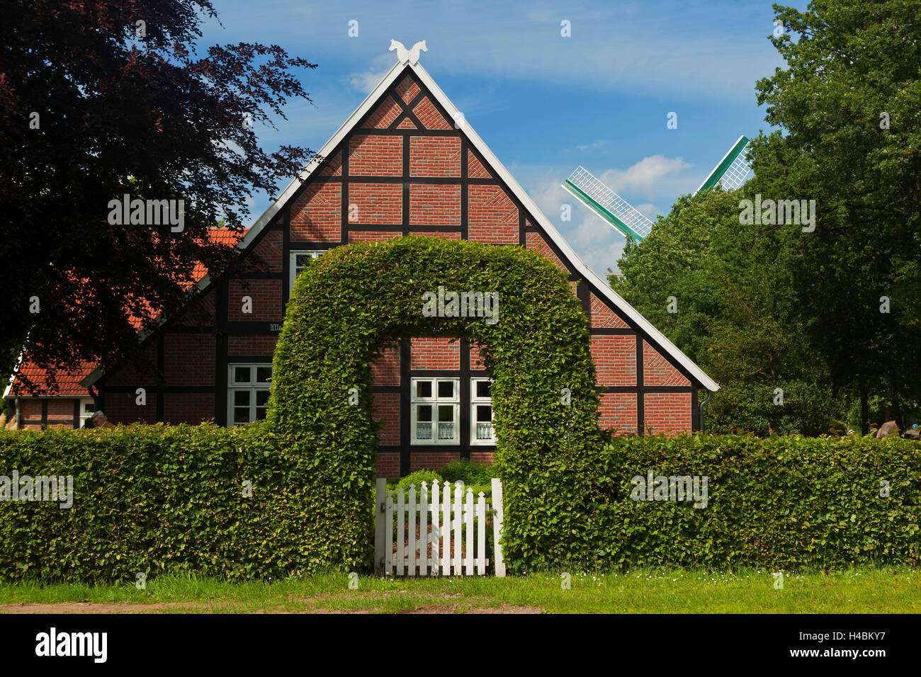 Germany, Lower Saxony, Emsland, town of Haren, Mühlenmuseum (mill museum), Müllerhaus (miller's house), Stock Photo