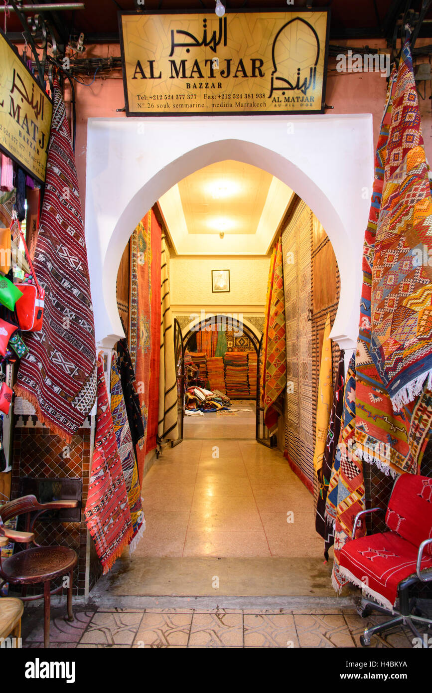 Africa, Morocco, Marrakech, Souks, carpets, Stock Photo