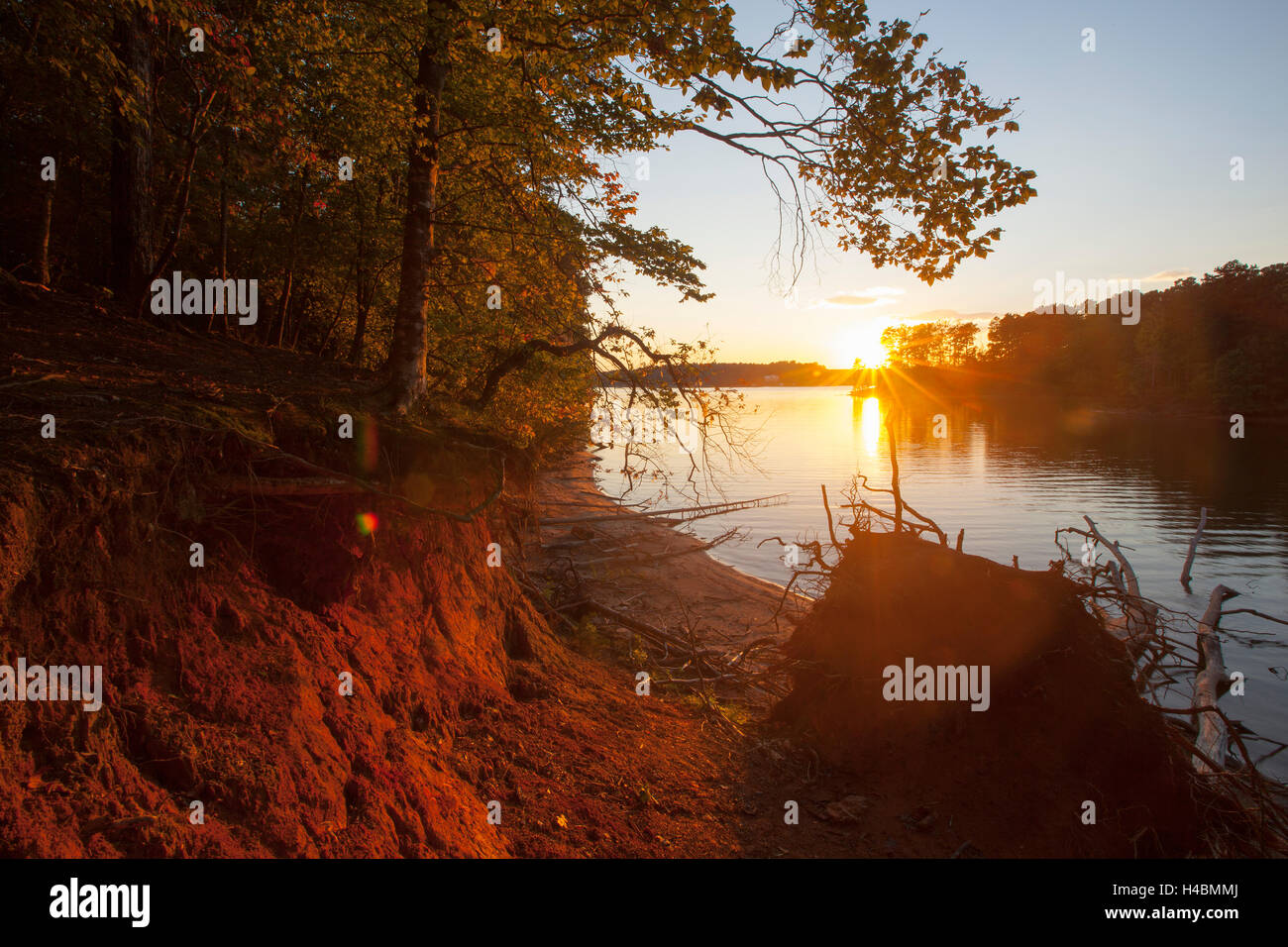 Sunset at Lake Norman State Park in Troutman, North Carolina Stock