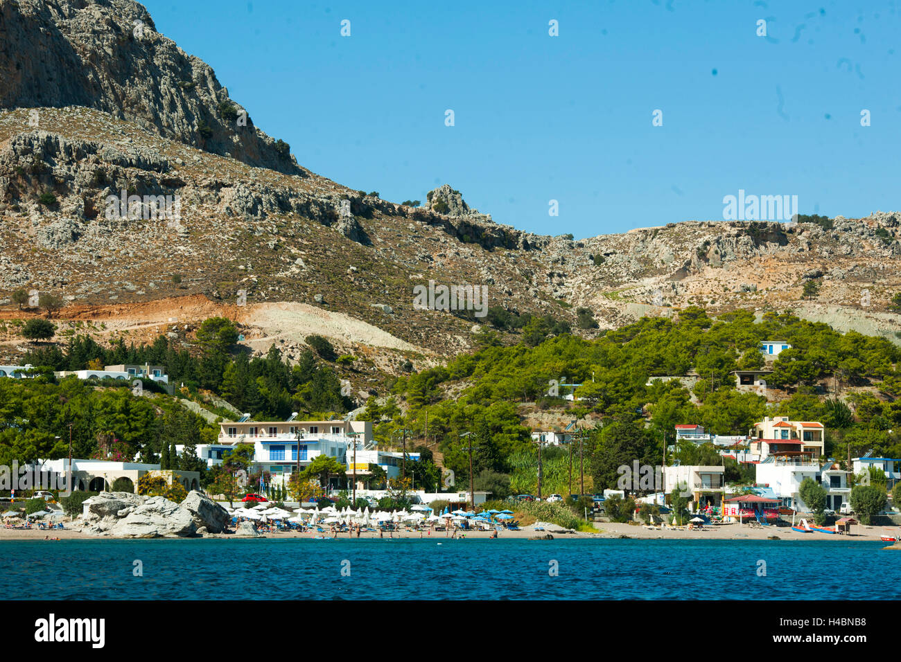 Greece, Rhodes, Stegna with Archangelos Stock Photo Alamy