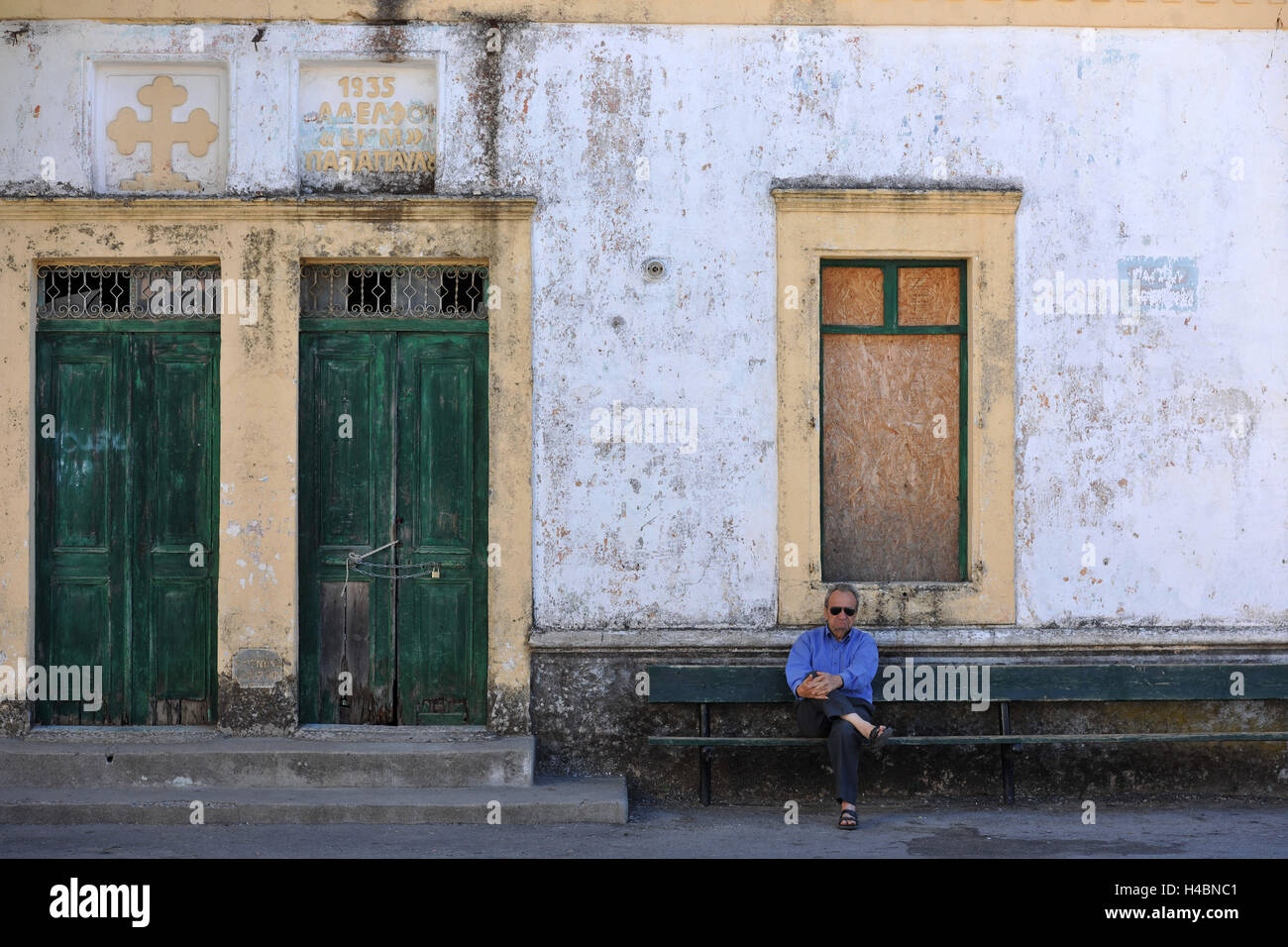 Greece, Rhodes, Malona, house facade Stock Photo Alamy
