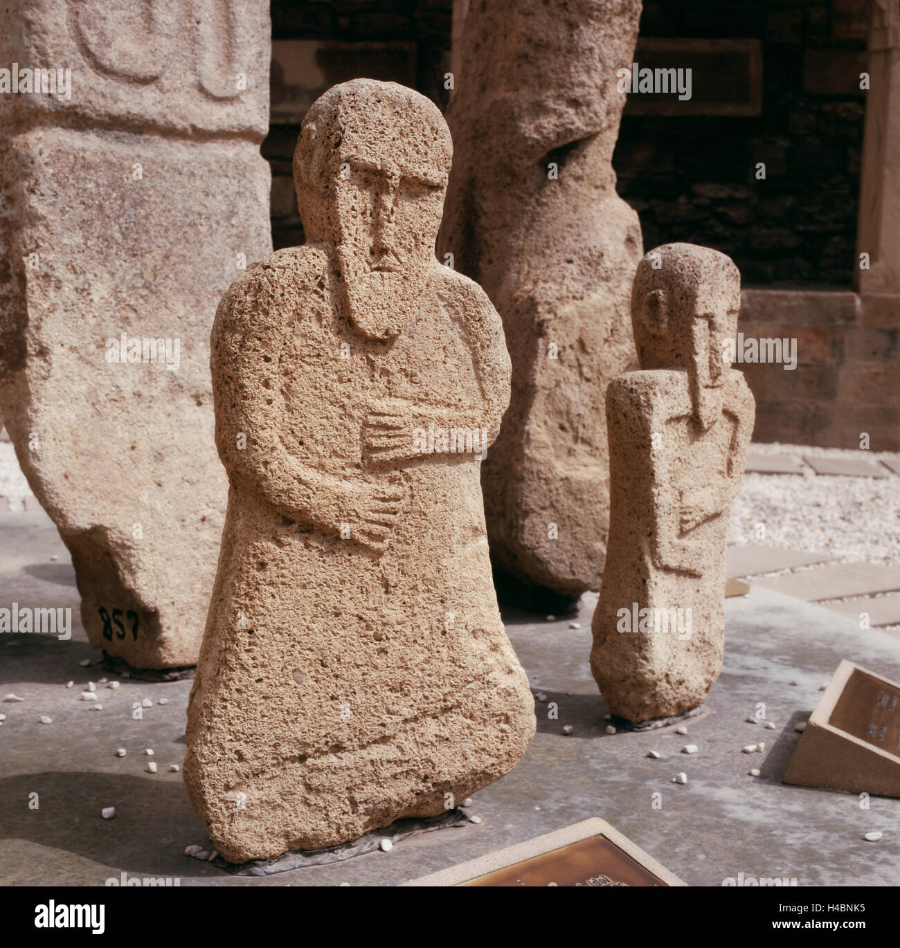Stone idols, museum in Baku Stock Photo