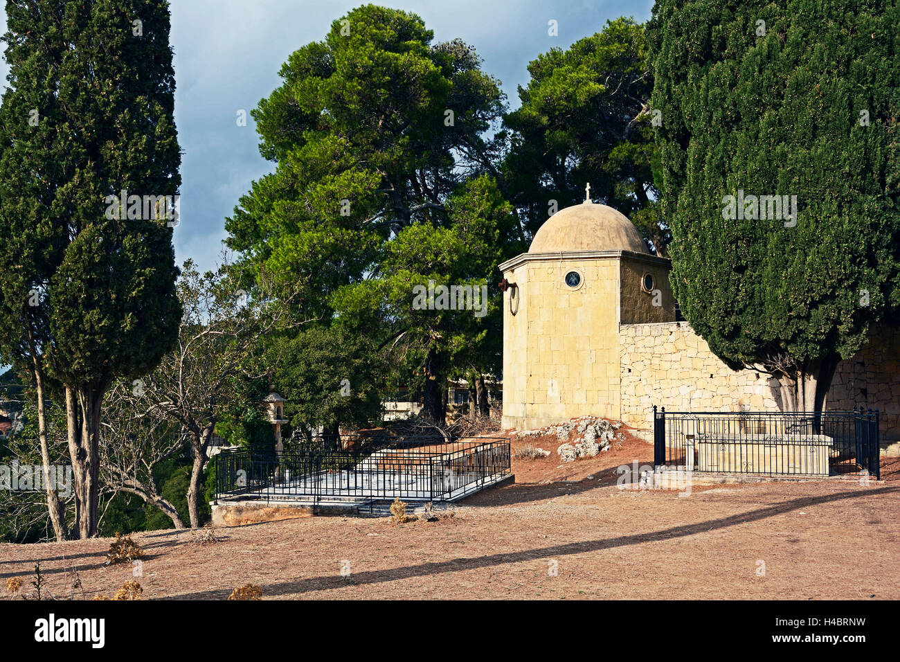 Crete, mausoleum of the Arkadi Monastery Stock Photo