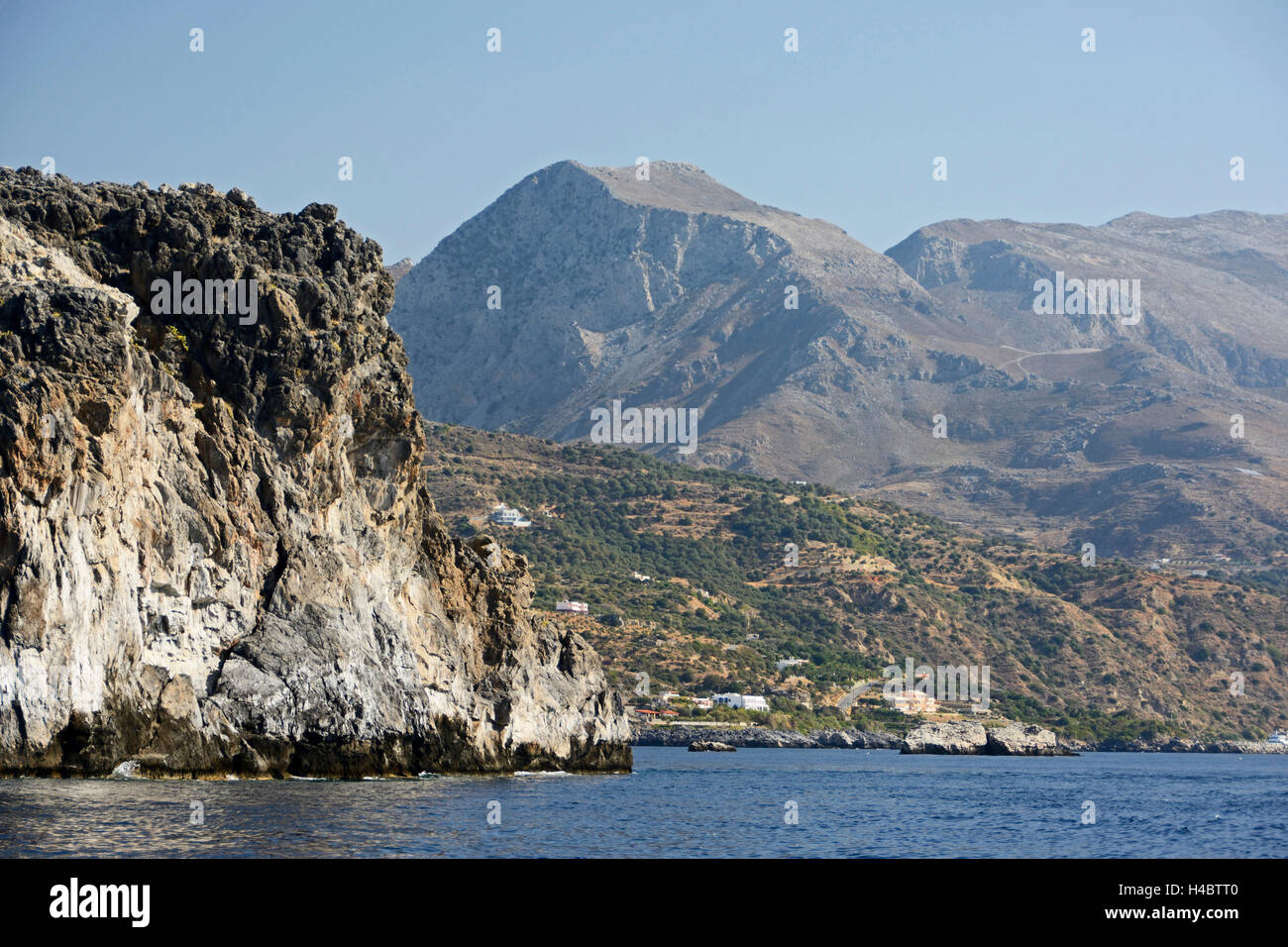 Crete, rocky south coast near Plakiás Stock Photo