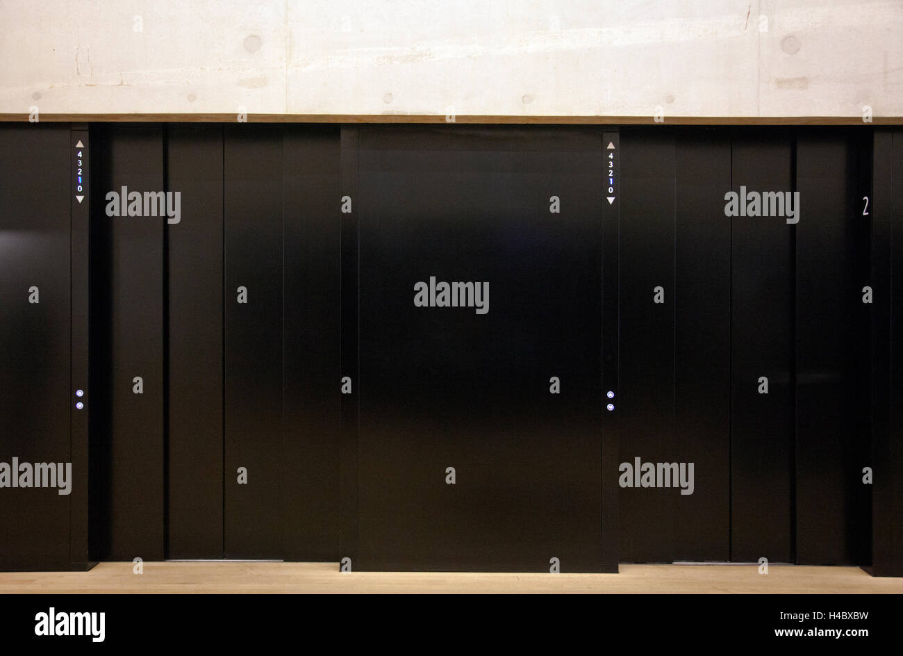 Wide Black Elevator Doors Stock Photo Alamy