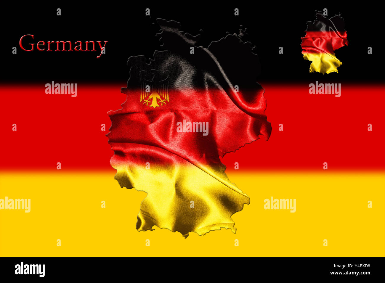 Map Of Germany With National Flag Isolated H4BXD8 