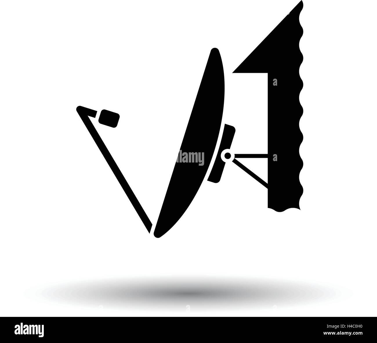 Satellite antenna icon. White background with shadow design. Vector ...