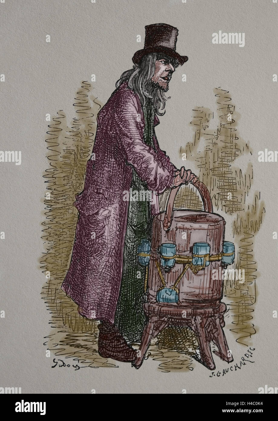 United Kingdom. London. Victorian era. Lemonade Vendor. Pedlar