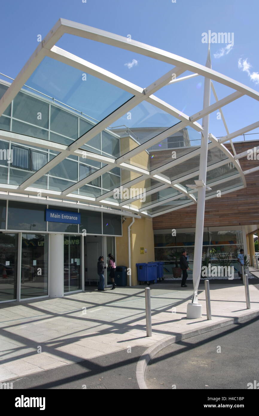 Entrance to the newly rebuilt West Middlesex Hospital in Isleworth