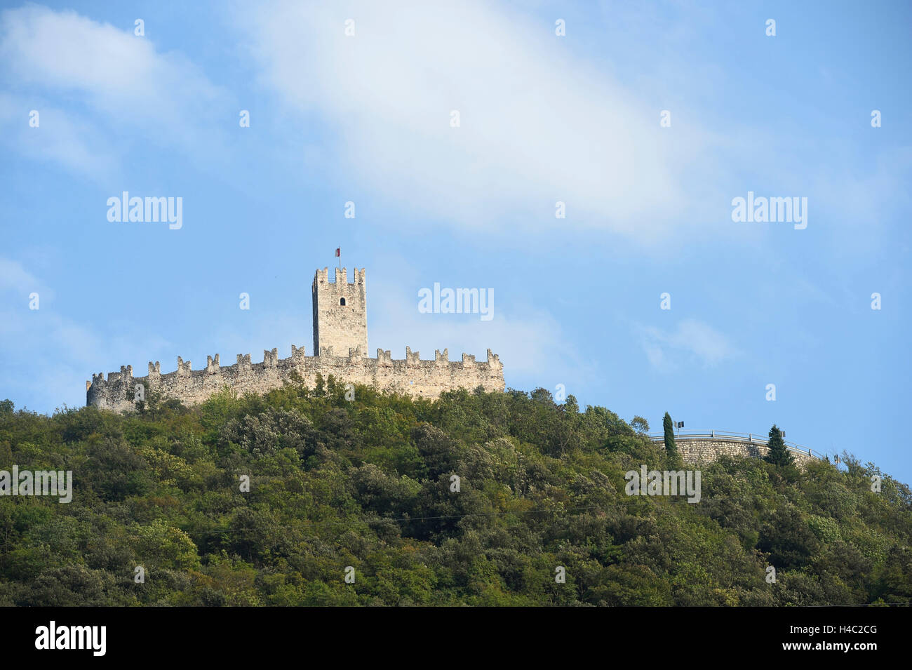 Europe, Italy, castle, mountain, landscape Stock Photo