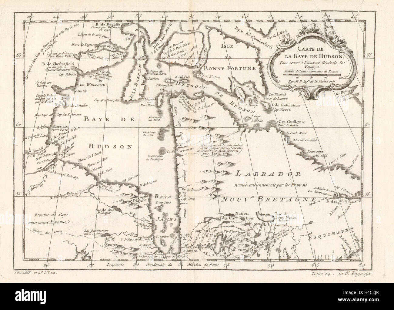 1757 Bellin map of Canada's Hudson Bay 1757 Bellin map of Canada's Hudson Bay