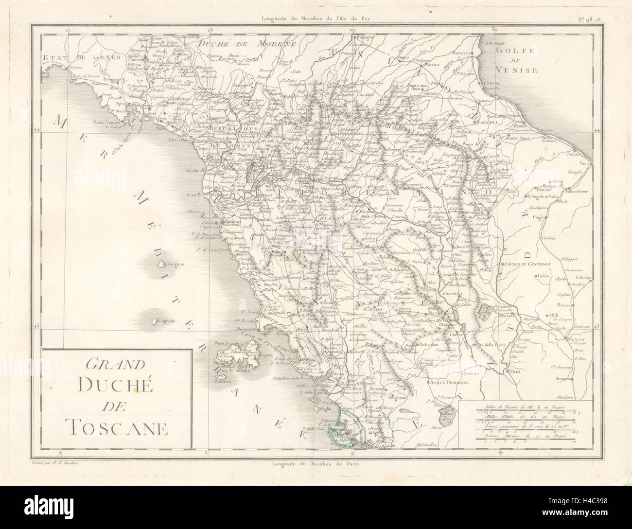 'Grand Duché de Toscane' by Mentelle/Chanlaire. Grand Duchy of Tuscany