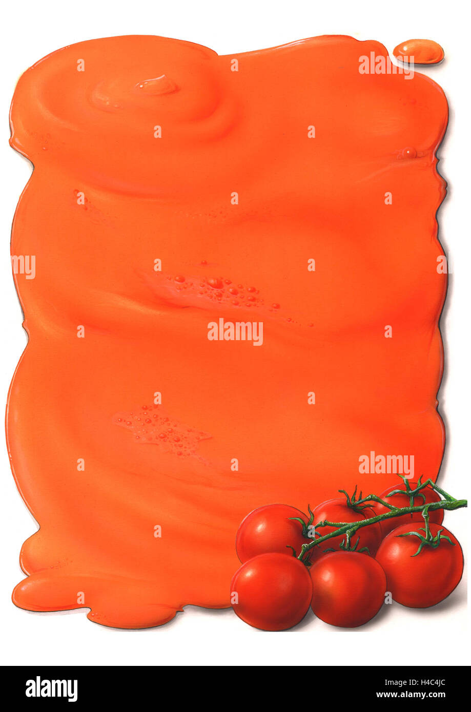 Tomato sauce with tomato shrub Stock Photo