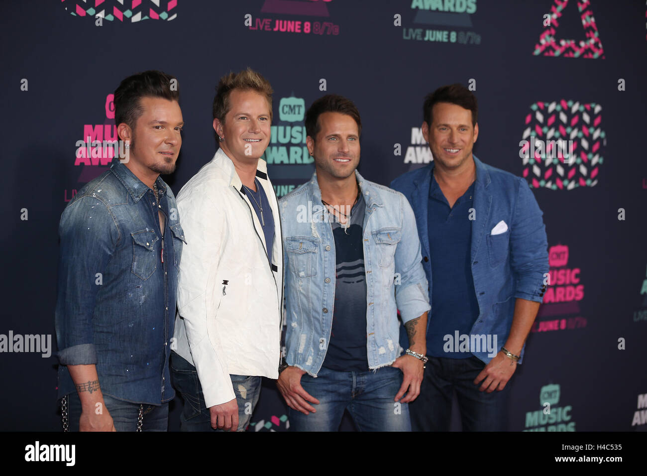 Parmalee walks the red carpet at the CMT Music Awards at Bridgestone Arena on June 8th, 2016 in Nashville, TN. Stock Photo
