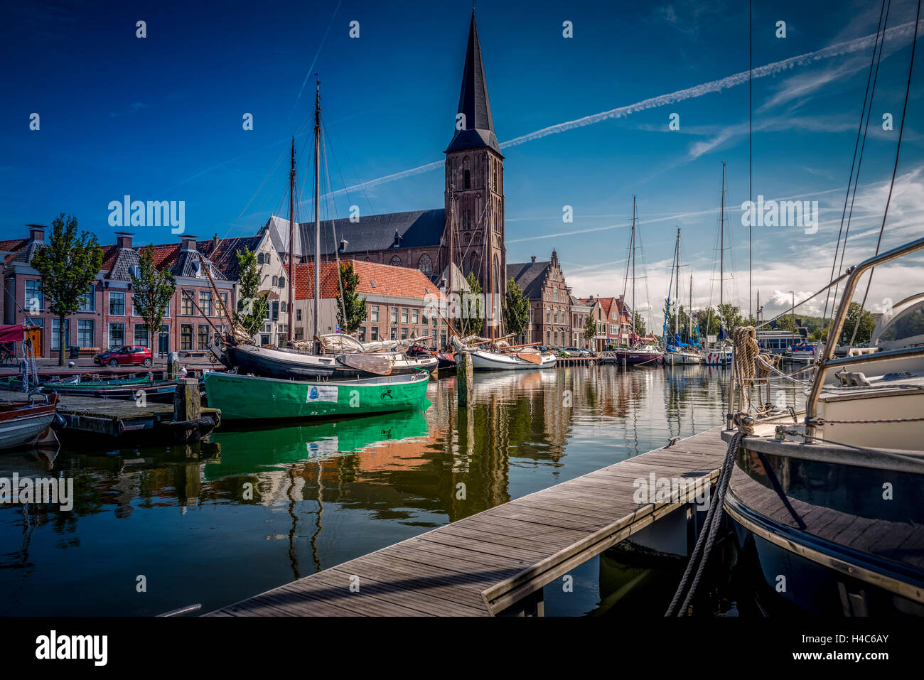 The Netherlands, Frisia, Harlingen, harbour, Zuiderhaven Stock Photo