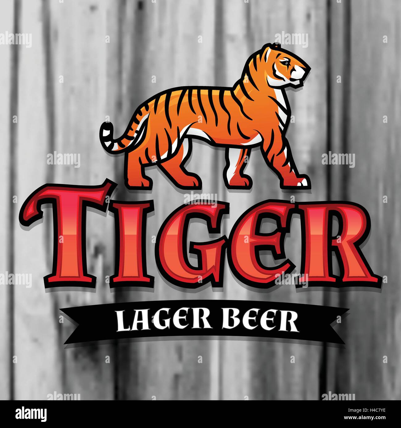 Bengal Tiger Beer logo vector. Lager Label design template. Predator ...