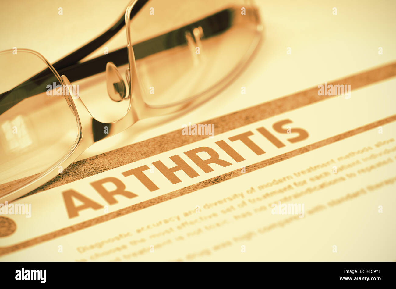 Diagnosis - Arthritis. Medical Concept. 3D Illustration. Stock Photo