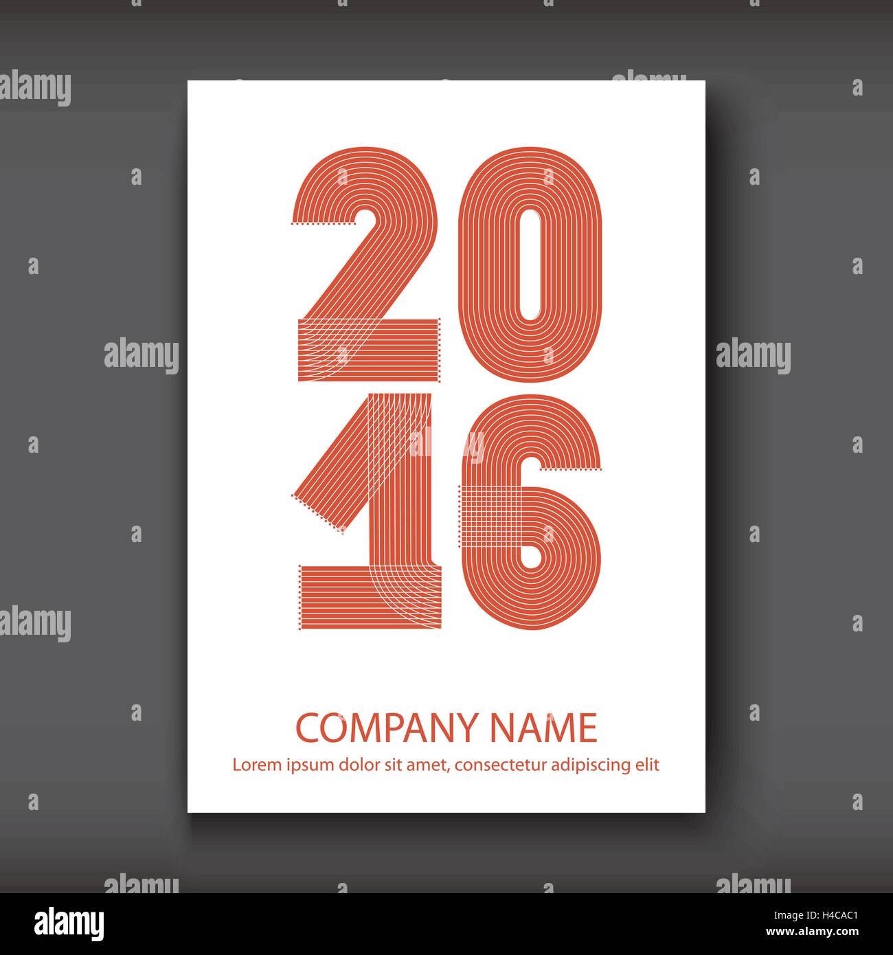 Cover Annual Report numbers 2016, modern design on white background ...