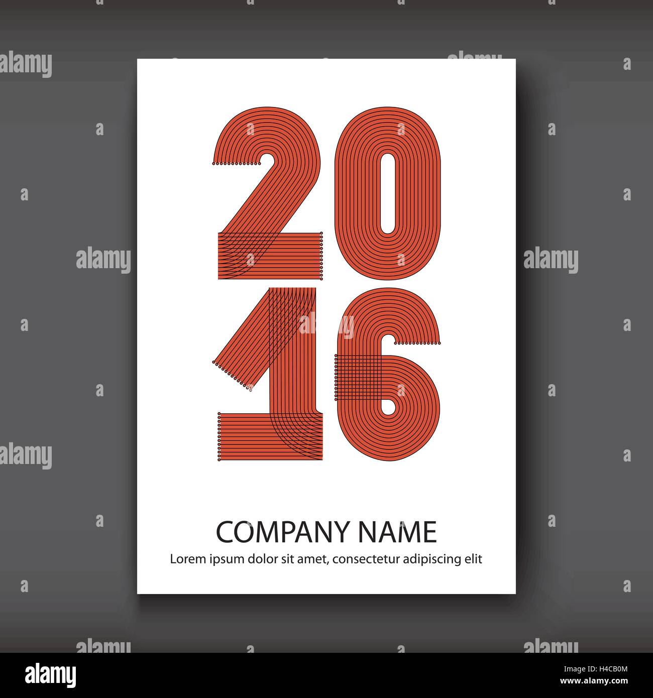 Cover Annual Report numbers 2016, modern design on white background ...