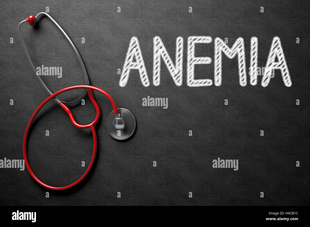 Chalkboard with Anemia. 3D Illustration. Stock Photo