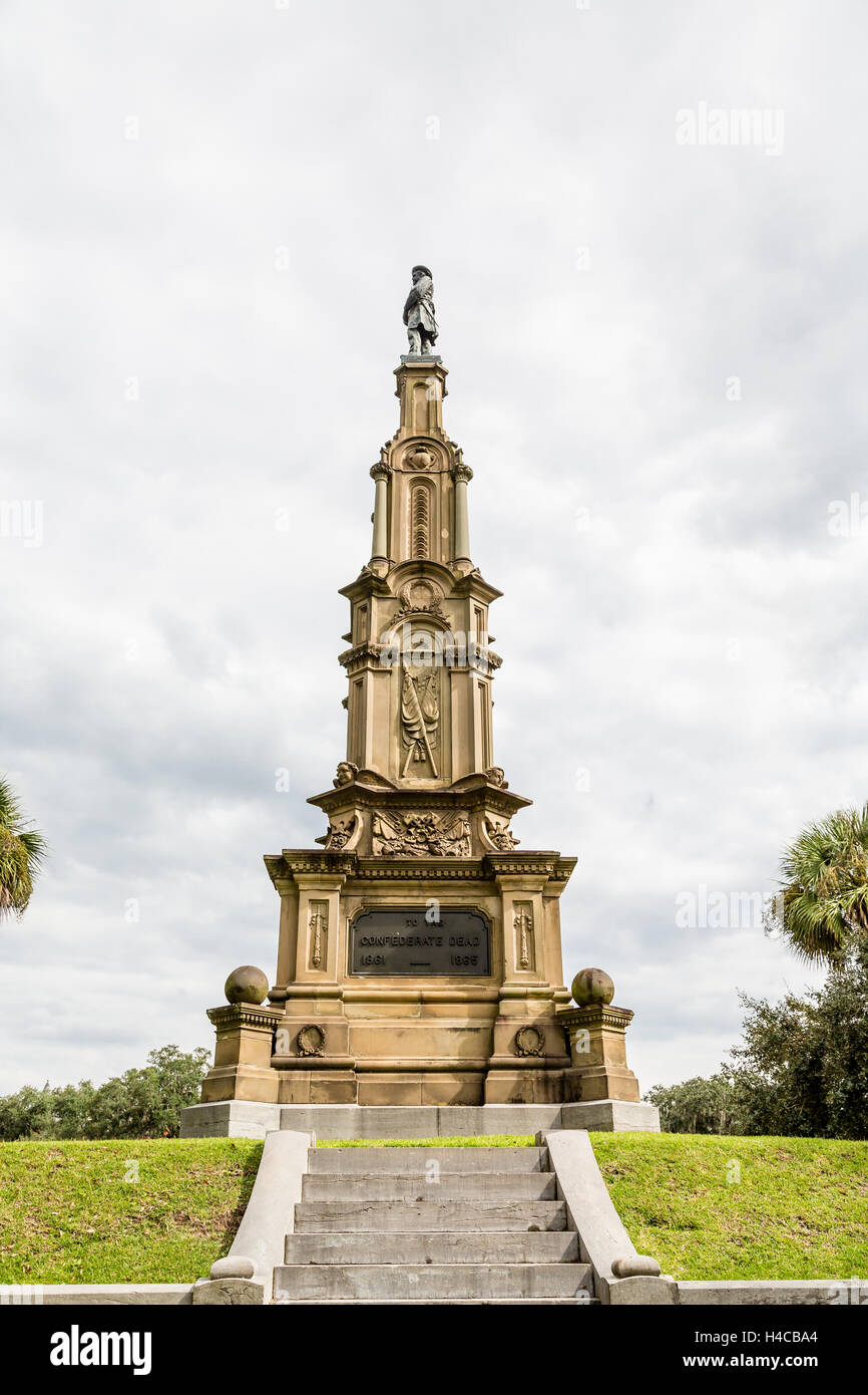 Memorial to Confederate Dead in Savannah Stock Photo