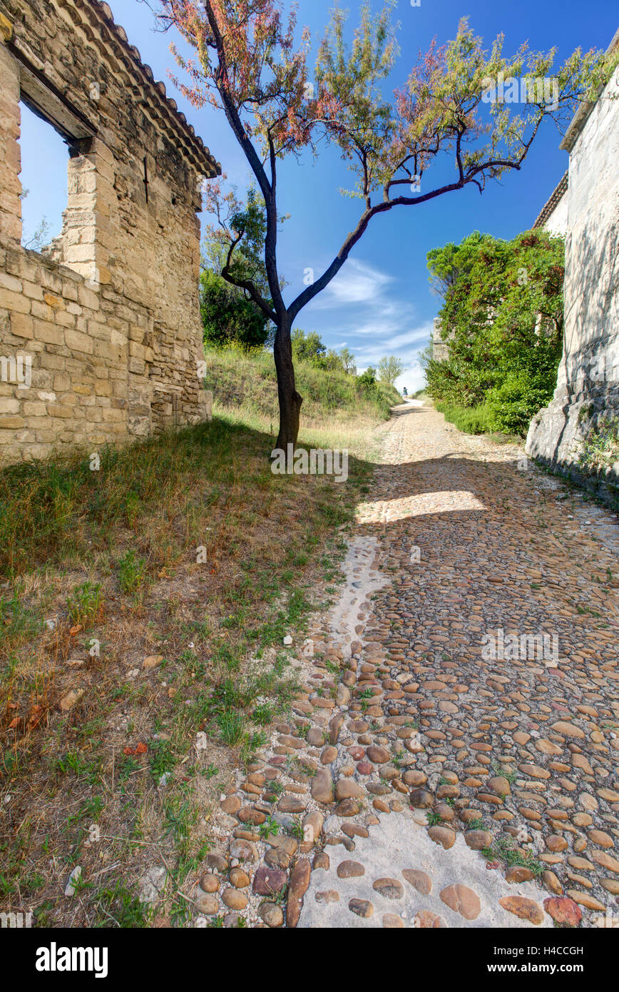 Away Saint Andre, medievally, fortress, Villeneuve lès Avignon, Département Gard, region Languedoc-Roussillon, France, Stock Photo