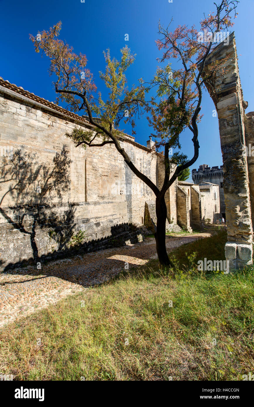 Away Saint Andre, medievally, fortress, Villeneuve lès Avignon, Département Gard, region Languedoc-Roussillon, France, Stock Photo