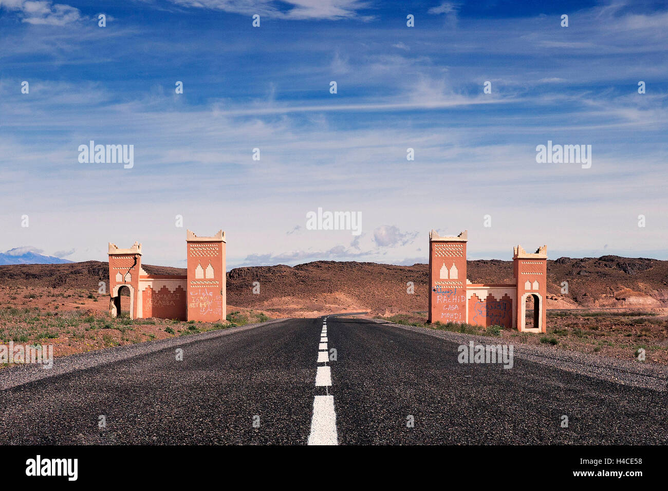 Street for the Atlas Mountains in Morocco Stock Photo