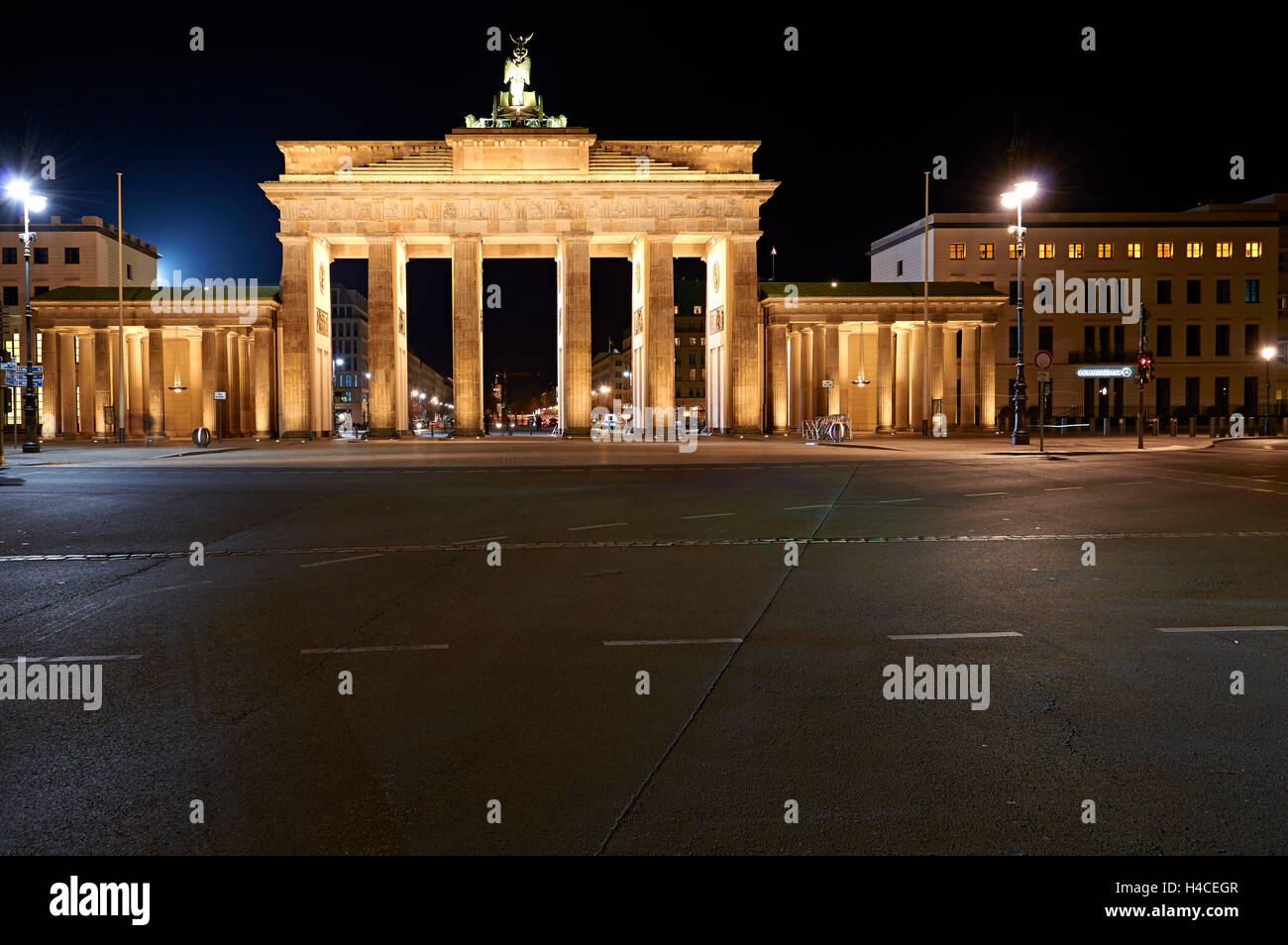 The Federal Republic of Germany, Berlin, the Brandenburg Gate, quadriga, night shot Stock Photo