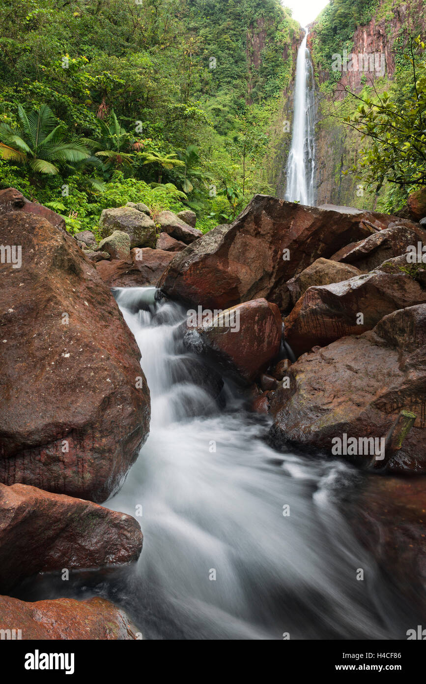 Guadeloupe, France, the Caribbean, waterfall, Chutes du Carbet
