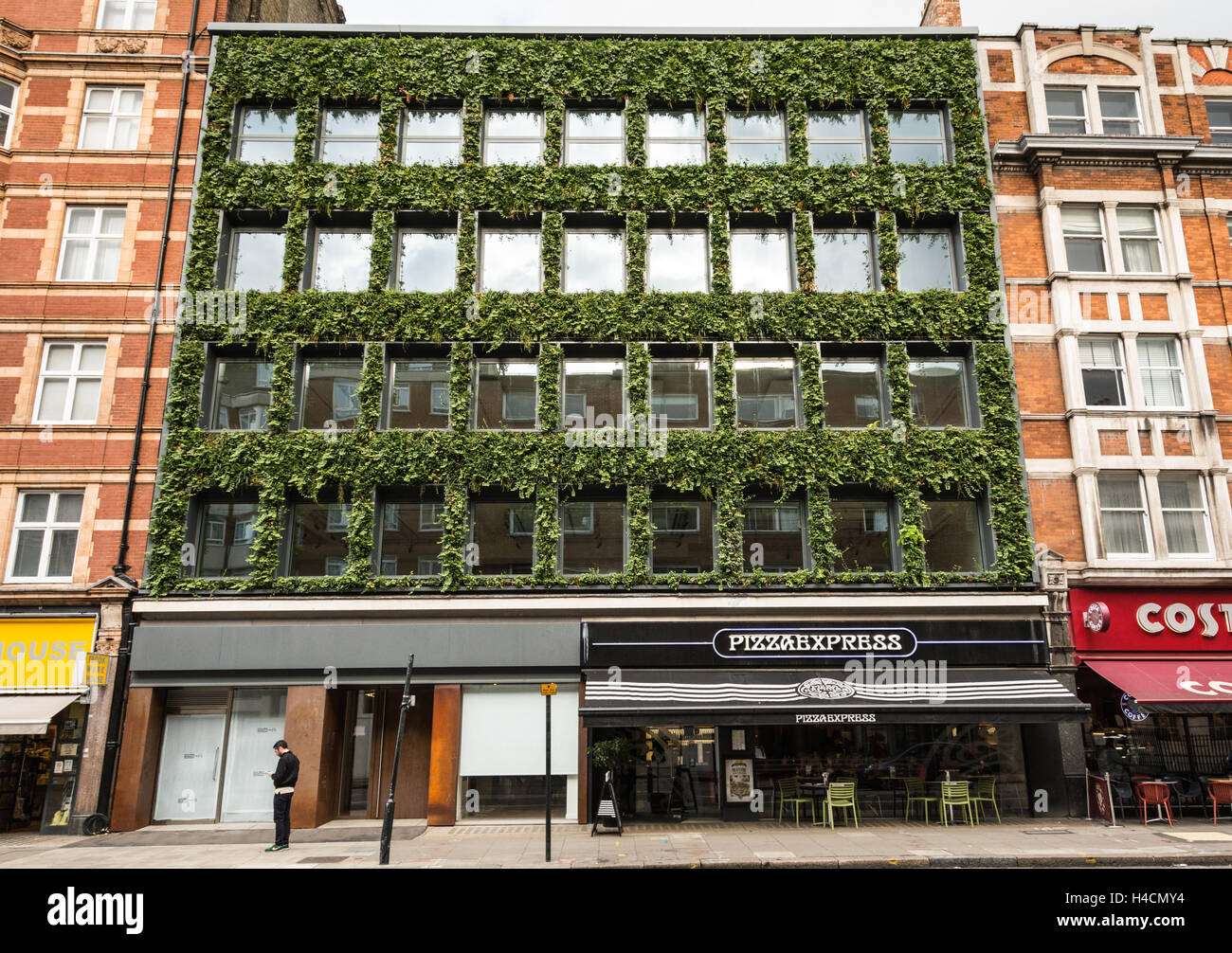 The greening of Pizza Express on Southampton Row, London, England, UK Stock Photo