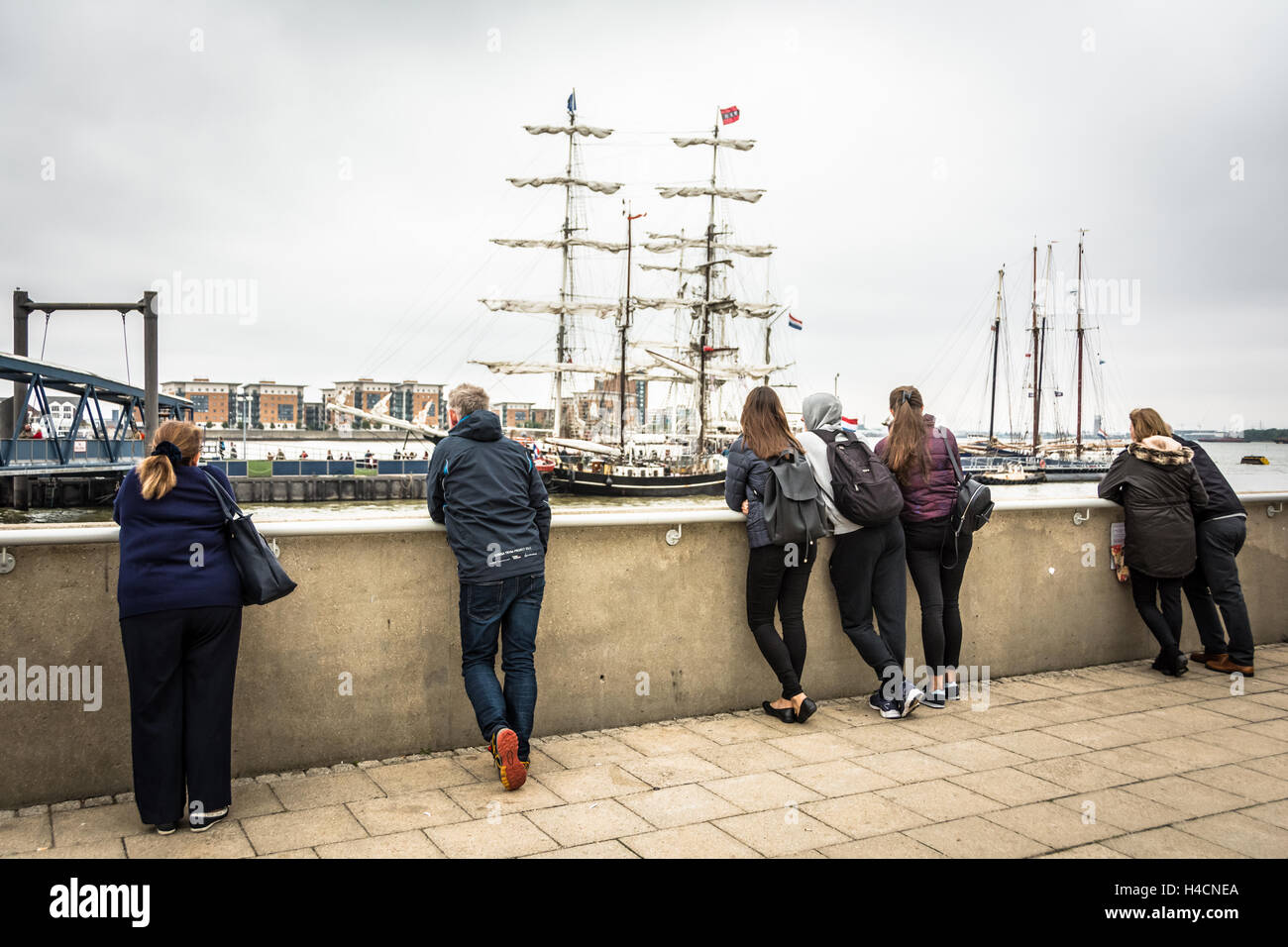 Tall Ships on the river Thames in London, England, UK Stock Photo